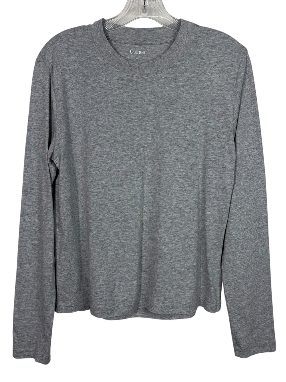 Quince Cotton Modal Relaxed Long Sleeve Tee Heather Gray Shirt Capsule Minimal